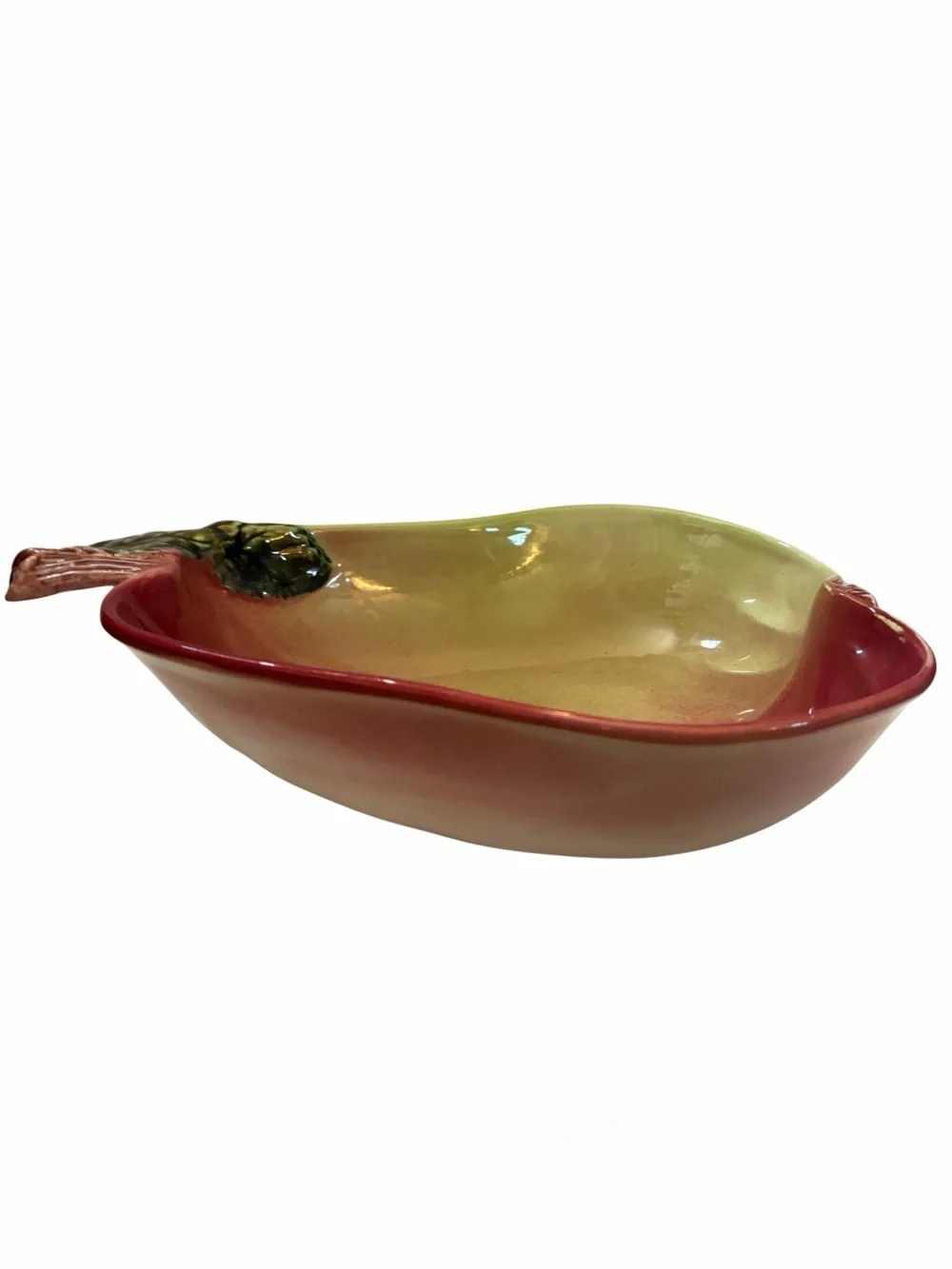 Vintage Majolica Style Pear Shaped Fruit Ceramic Bowl Made in Portugal